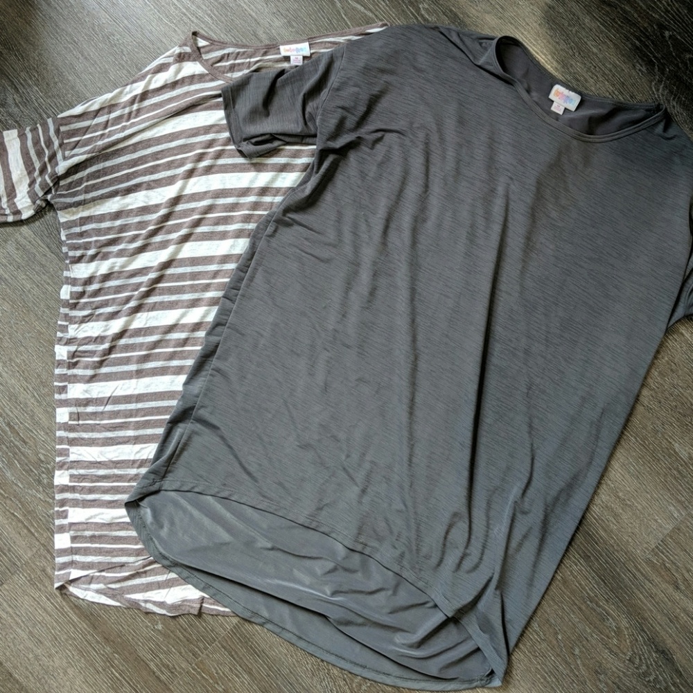 Lularoe Lot of 2 Medium Irmas Striped and Plain